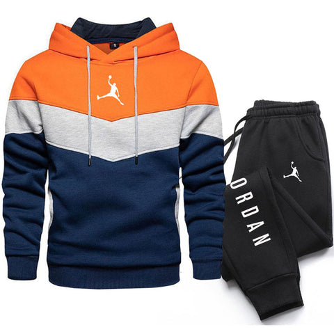 New Men Suits Brand Letter Print Fashion Sets Casual Pullover Tracksuit 2 Piece Hoodies Sweatshirts + Sweatpants Set