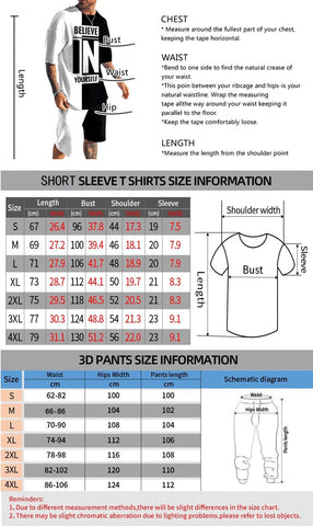 2022 Summer New Arrivals Men's Pants Sports Suit 2PCs 3D Printing Trend Luxury Short Sleeve Tshirt+Pants Street Fashion Set
