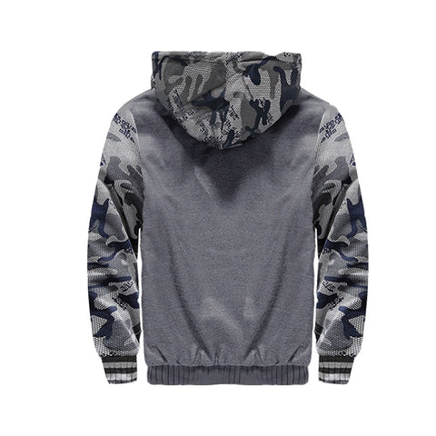 Winter Thicken Zipper Jackets for Men Fleece Hooded Streetwear Man Casual Warm Coats Long Sleeve Hooded Parkas Men's Clothes