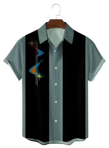 Men's Striped 3D-Print T-Shirt – Short-Sleeve