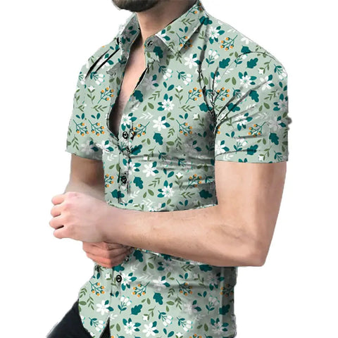 Men's Striped 3D-Print T-Shirt – Short-Sleeve