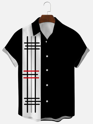 Men's Striped 3D-Print T-Shirt – Short-Sleeve