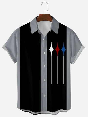Men's Striped 3D-Print T-Shirt – Short-Sleeve