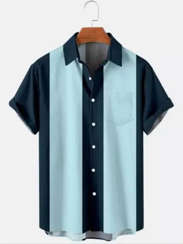 Men's Striped 3D-Print T-Shirt – Short-Sleeve