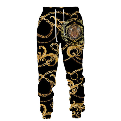 Golden Lion 3D Printed Hoodie/Pants/Suit Men's Casual Graphic Streetwear Pullover Sweatshirt Outfits Set Hip Hop Cool Tracksuits