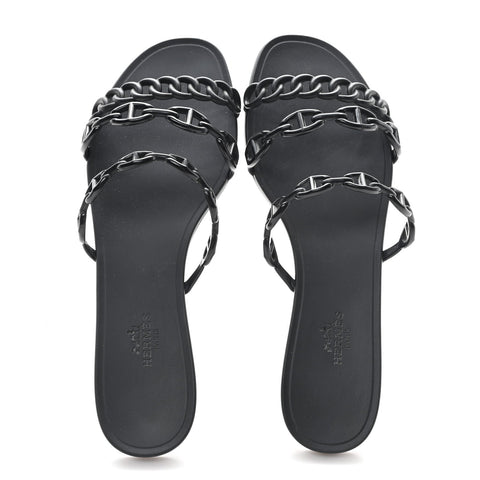 Rubber Chaine d'Ancre Rivage Sandals 38 Black