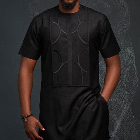 Men's African Ethnic-Print Tee – Bold Pattern