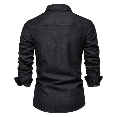 Men's Denim Shirt – Slim Casual Long-Sleeve Button-Up