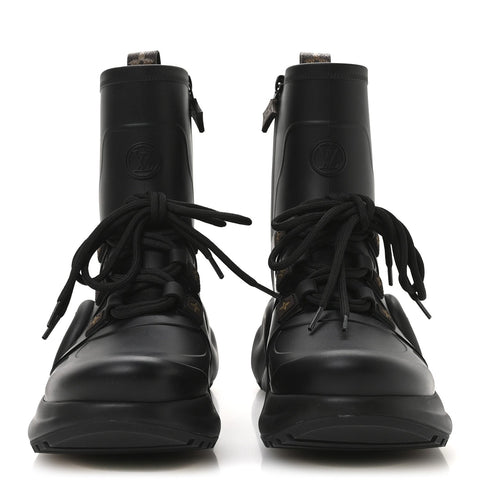 Mat Rubber Monogram LV Archlight Sneaker Boots 38 Black