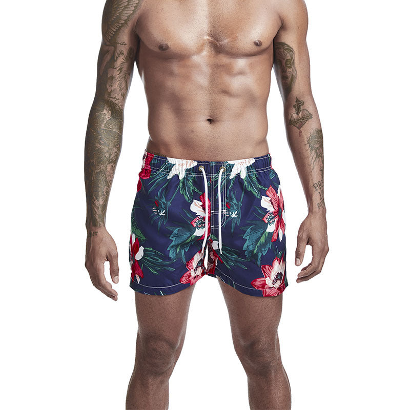 Men's Beach Shorts – Quick-Dry Printed Slim