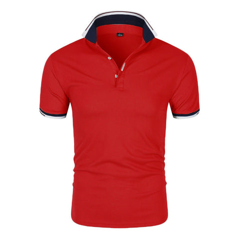 Men's Polo Shirt – Solid Lapel Short-Sleeve