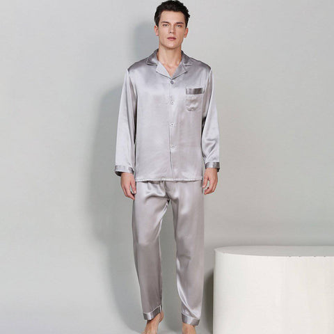 Men's Long Luxury Mulberry Silk Pyjamas Pure Silk Sleepwear