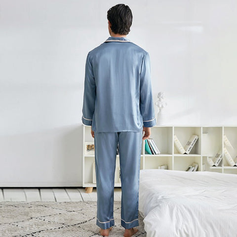Classic Silk Pajamas Set For Men Luxury Silk Men Sleepwear