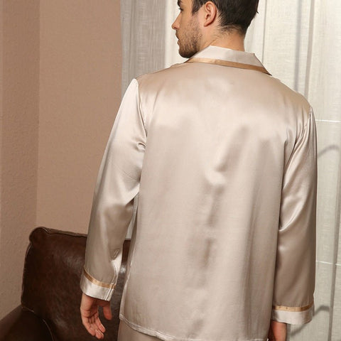 Classic Silk Pajamas Set For Men Luxury Silk Men Sleepwear