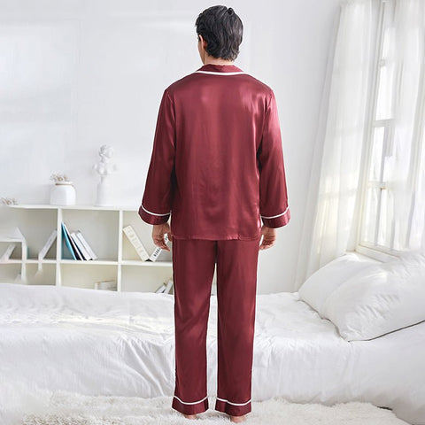 Classic Silk Pajamas Set For Men Luxury Silk Men Sleepwear