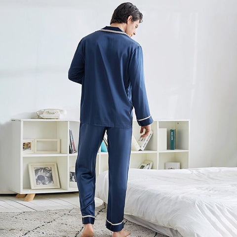 Classic Silk Pajamas Set For Men Luxury Silk Men Sleepwear