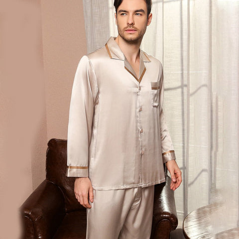 Classic Silk Pajamas Set For Men Luxury Silk Men Sleepwear
