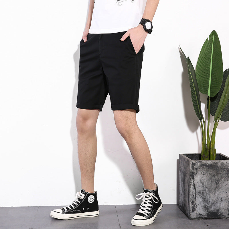 Men's Cotton Shorts – Solid Color Casual