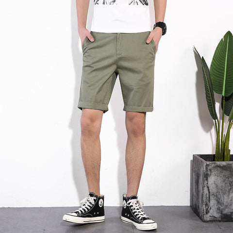Men's Cotton Shorts – Solid Color Casual