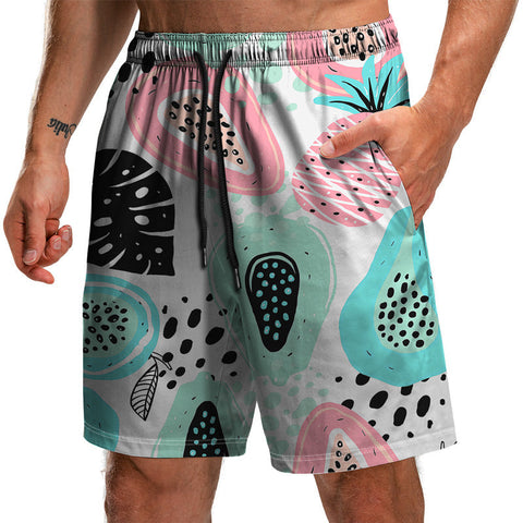 Men's Beach Shorts – Leaf 3D Print