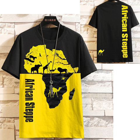 Men's Hip-Hop Loose Tee – Large Summer Fit
