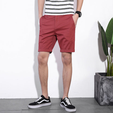 Men's Cotton Shorts – Solid Color Casual