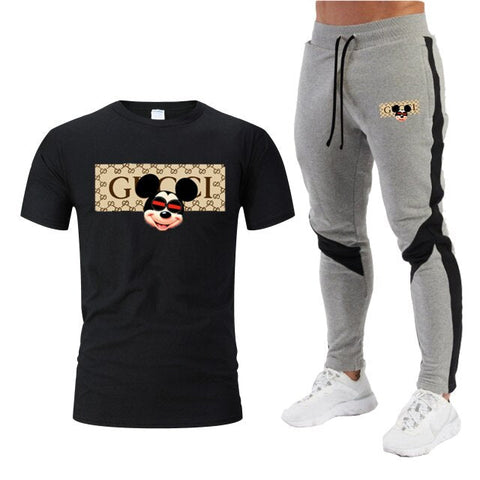 Fashion Men's Sets T Shirts+pants Two Pieces Sets Casual Tracksuit