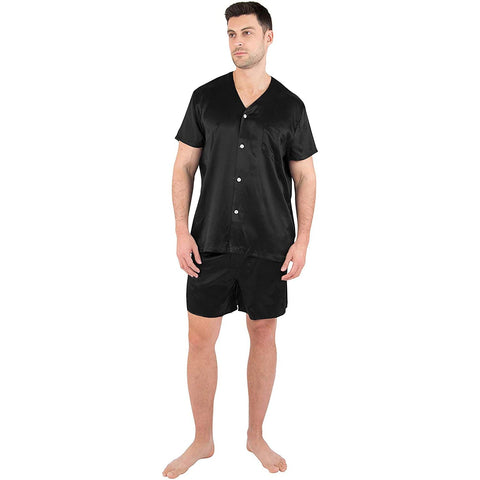 Mens Silk Pajamas Button Down Mens Silk Pajama Set Silk Shorts Set
