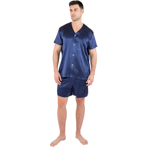 Mens Silk Pajamas Button Down Mens Silk Pajama Set Silk Shorts Set