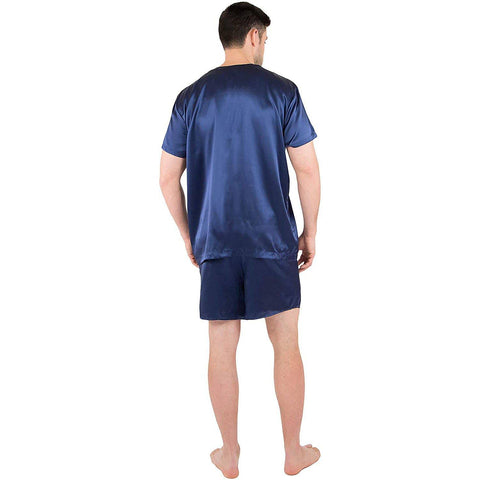 Mens Silk Pajamas Button Down Mens Silk Pajama Set Silk Shorts Set