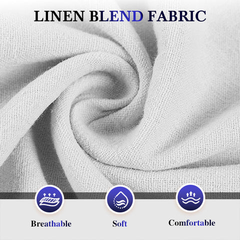 Men's Elastic Drawstring Solid Cotton Linen Shorts